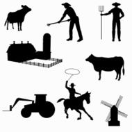 Farming Silhouette Collection (vector jpg)