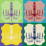 candle chandelier pop art in vector