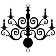 Vector chandelier silhouette N2