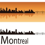 Montreal skyline in orange background
