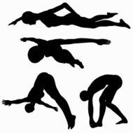 Swimming - Diving Silhouette collection (vector jpg)
