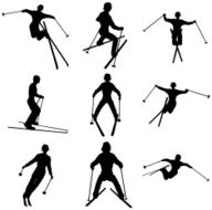 Skiing Silhouette Collection (vector jpg)