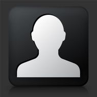 Black Square Button with Human Silhouette N2