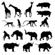 African Animal Silhouette Collection