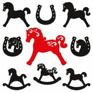 Horses silhouettes vector