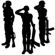 Silhouette soldier Salute