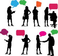 Business People with speech bubbles N2