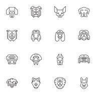 Dogs Head Icons N2