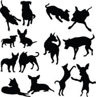 Silhouette of Dogs Puppy - seamless background Vector