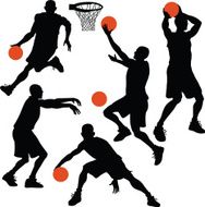 Sylhouettes of Basketball Players in action