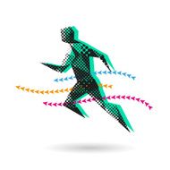 Sports man running abstract isolated on a white backgrounds