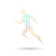 Sports man running abstract isolated on a white backgrounds N2