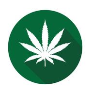 weed or cannabis flat icon in green