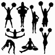 Cheerleading silhouette collection (vector)