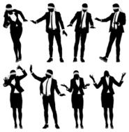 Blindfolded business people N3