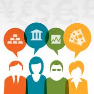 Business teamwork stock exchange