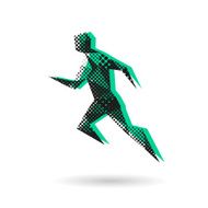 Sports man running abstract isolated on a white backgrounds N3