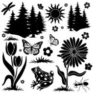 Spring forest design elements