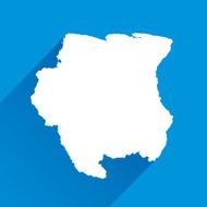 Blue Suriname Map Icon