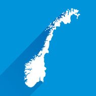 Blue Norway Map Icon