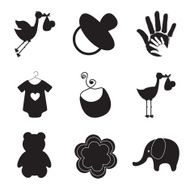 silhouettes of baby items N2