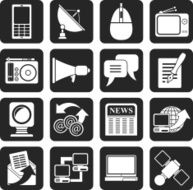 Silhouette Communication and Technology icons