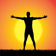 Vector silhouette of a man N315