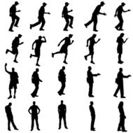 Vector silhouettes of different people N65