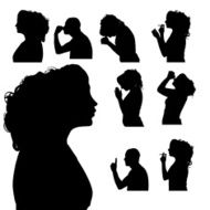 Vector silhouette of woman N132
