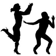 Vector Silhouette Of People N476