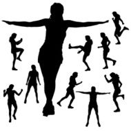 Vector silhouette of a woman N1167