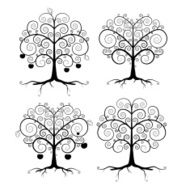 Abstract Vector Tree Illustration