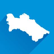Blue Turkmenistan Map Icon