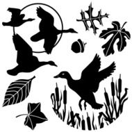 flying duck and geese