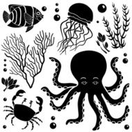 sea creatures design elements N2