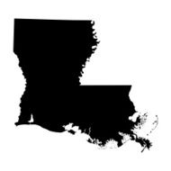 map of the U S state Louisiana