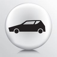 Round White Icon With Silhouette Sports Car N2