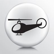 Round White Icon With Silhouette Helicopter N2