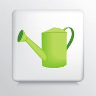 Square Icon With Neon Chartreuse Green Tall Watering Can