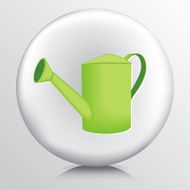 Round Icon With Neon Chartreuse Green Tall Watering Can