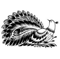 decorative silhouette of a peacock