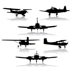 Small Airplane Silhouettes