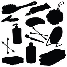 Vector silhouette of the elements for bathroom