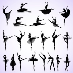 Set of female ballet
