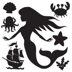 Mermaid vector silhouette N3