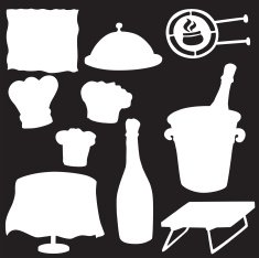 vector silhouette of the elements restaurant