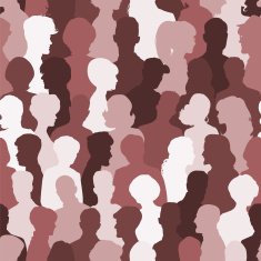 Seamless pattern of people silhouettes N2