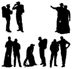 Men backpacking outdoor activity
