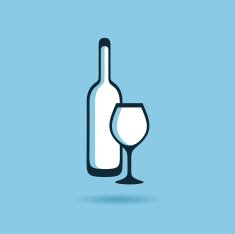 Wineglass and bottle