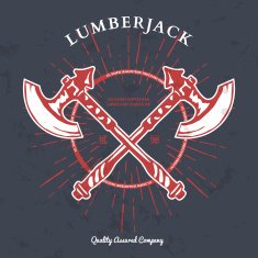 Crossed Axes Lumberjack Graphic Tee Vector T-print